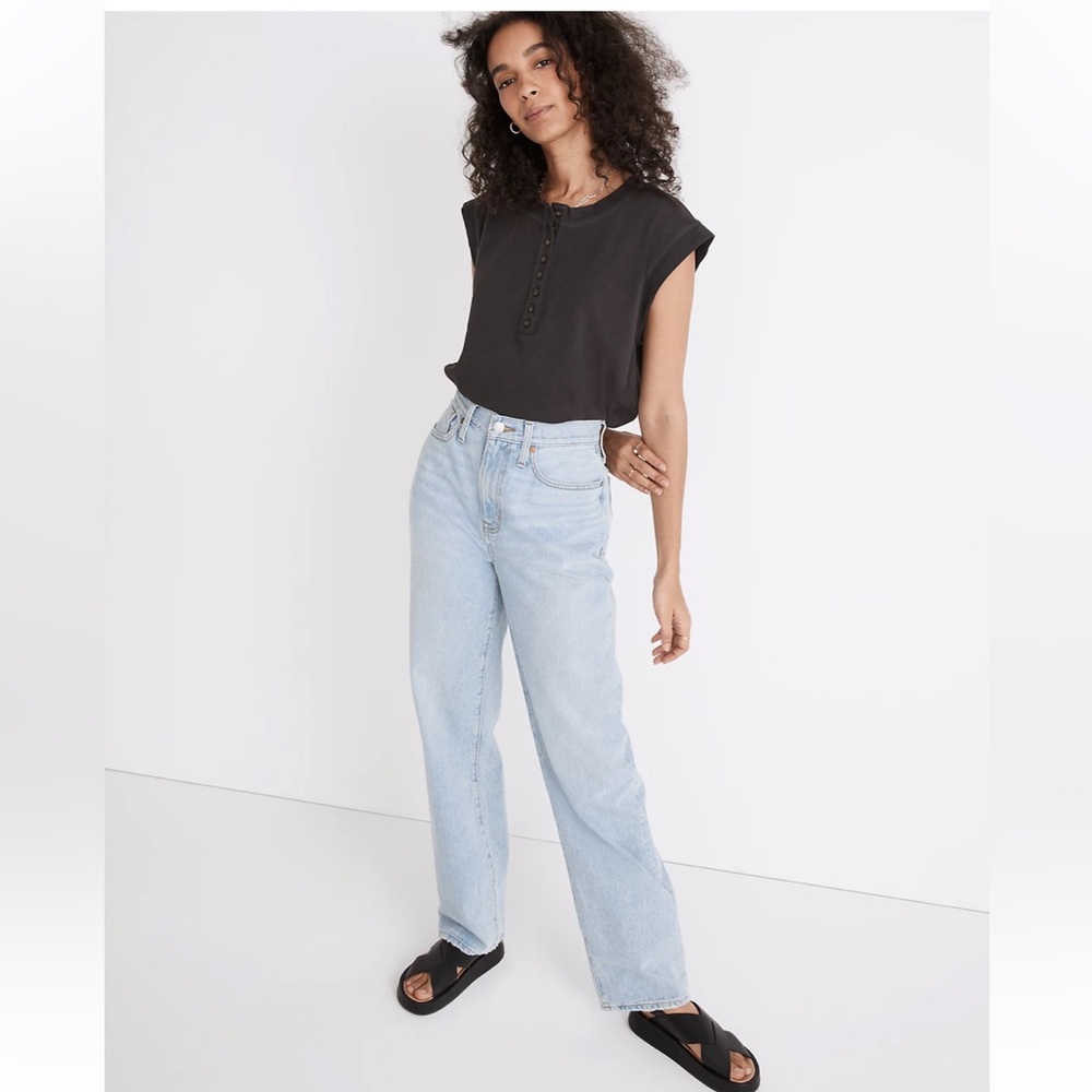 Madewell Baggy Straight Jeans in Berteau Wash